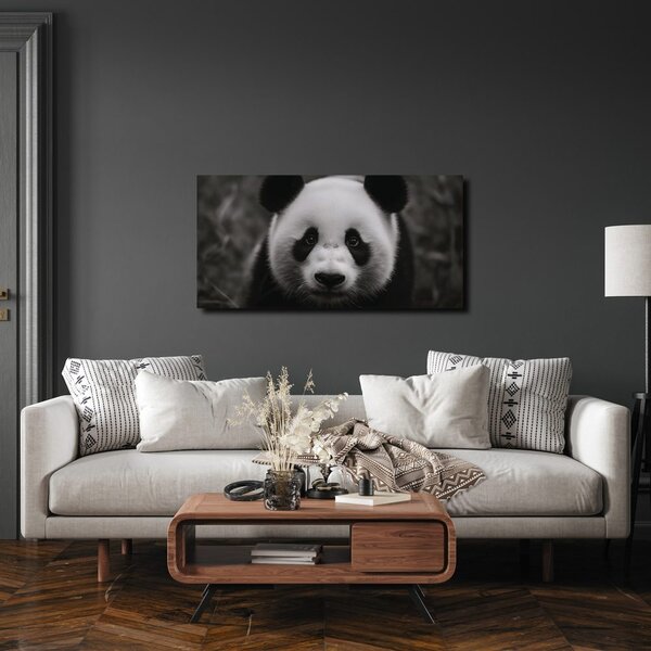 Quadro su tela – Panda bianco e nero sorridente
