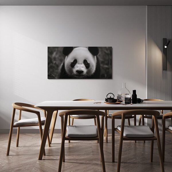 Quadro su tela – Panda bianco e nero sorridente