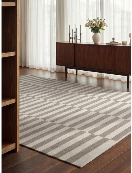 Tappeto bianco/grigio in lana reversibile/tessuto a mano 200x300 cm Vika – Hanse Home