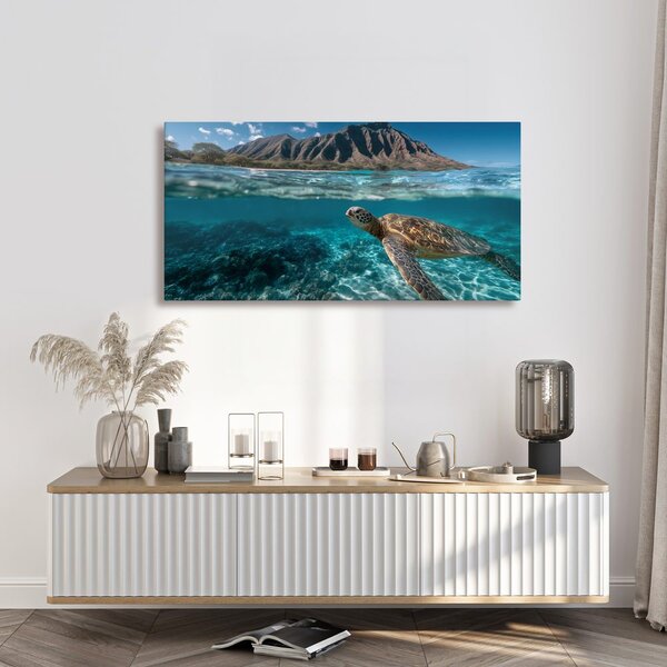 Quadro su tela – Mondo sottomarino e tartaruga