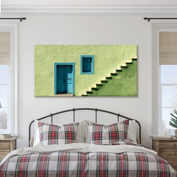 Quadro su tela – Facciata verde con finestra