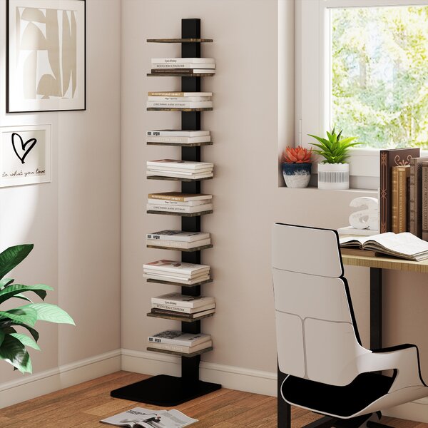 HOMCOM Libreria Torre 11 Ripiani, Scaffale Alto e Stretto Salvaspazio, Marrone Rustico | Aosom Italy