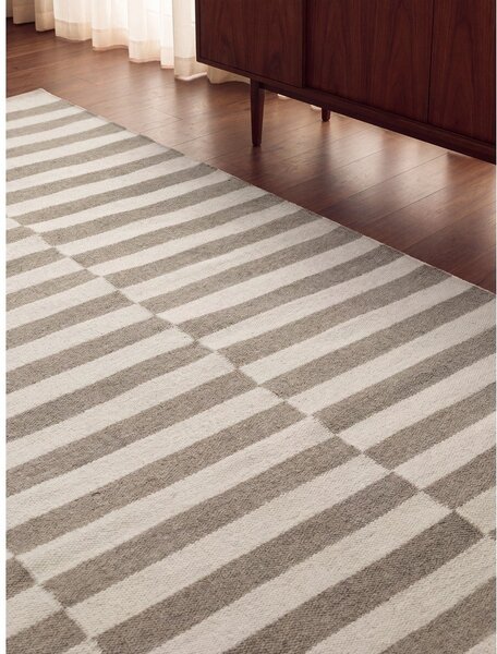 Tappeto bianco/grigio in lana reversibile/tessuto a mano 200x300 cm Vika – Hanse Home