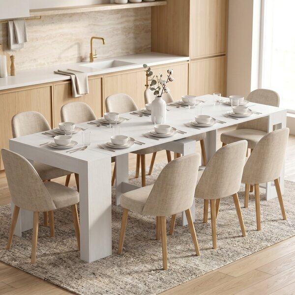 HOMCOM Tavolo Estensibile Convertibile a Console per 10 Persone, Bianco | Aosom Italy