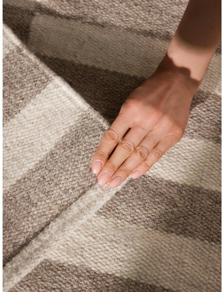 Tappeto bianco/grigio in lana reversibile/tessuto a mano 200x300 cm Vika – Hanse Home