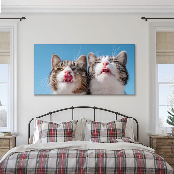 Quadro su tela – Duo felino birichino in dettaglio