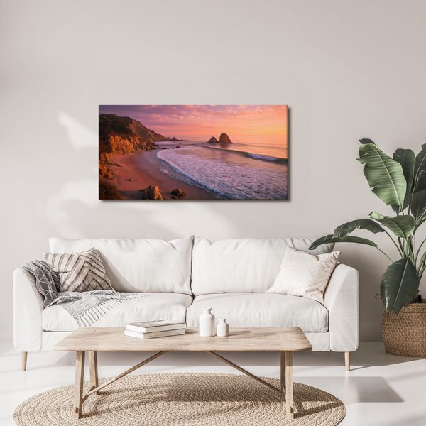 Quadro su tela – Spiaggia tranquilla all'alba