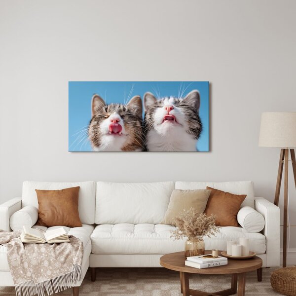 Quadro su tela – Duo felino birichino in dettaglio