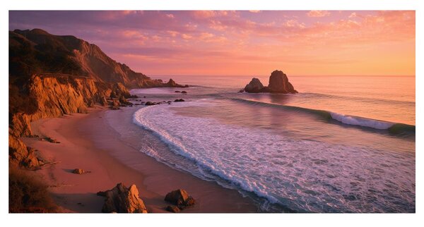 Quadro su tela – Spiaggia tranquilla all'alba