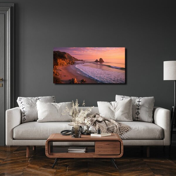 Quadro su tela – Spiaggia tranquilla all'alba
