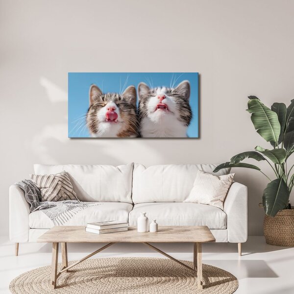 Quadro su tela – Duo felino birichino in dettaglio