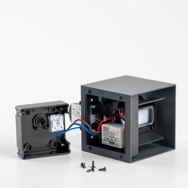 BRILAGI - CUBE da esterno Muro Lampada con Sensor, LED/6W/230V, antracite