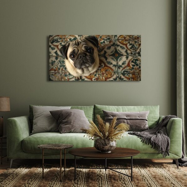 Quadro su tela – Sguardo canino su ornamenti