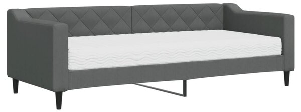 VidaXL Divano letto con materasso Grigio scuro 80x200 cm Tessuto