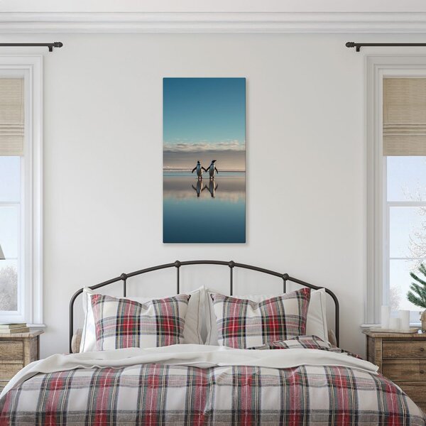 Quadro su tela – Pinguini in paesaggio invernale