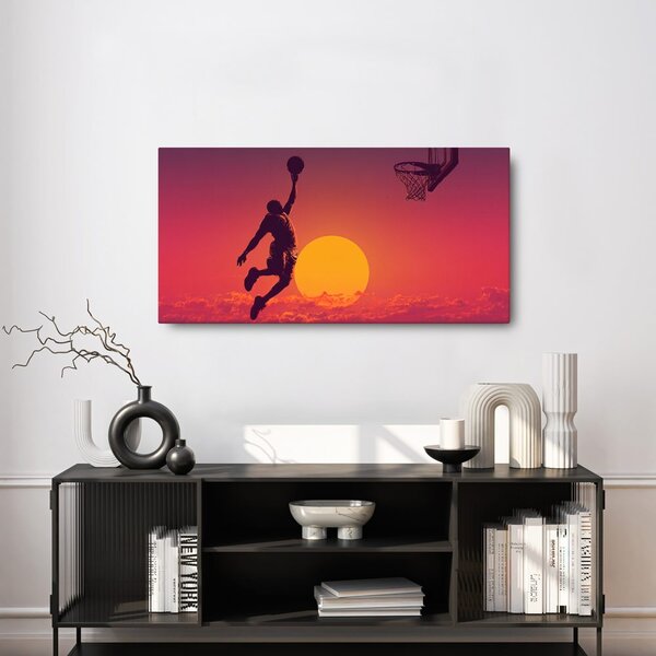 Quadro su tela – Giocatore di basket al tramonto