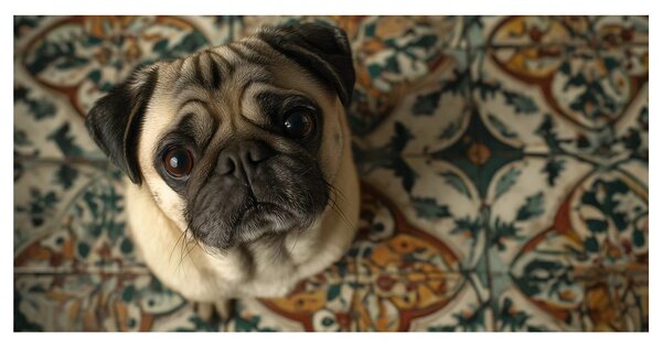 Quadro su tela – Sguardo canino su ornamenti