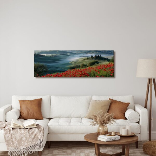 Quadro su tela – Paesaggio con valle nebbiosa