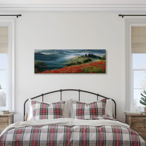 Quadro su tela – Paesaggio con valle nebbiosa