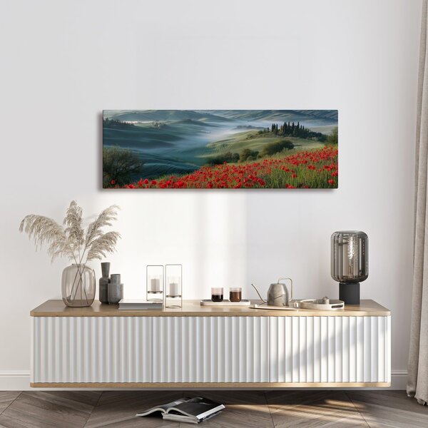 Quadro su tela – Paesaggio con valle nebbiosa