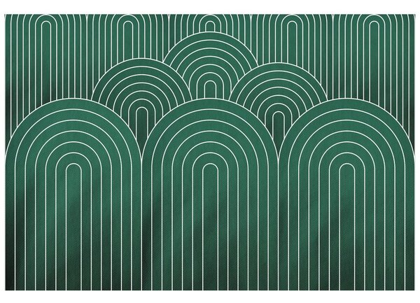 Carta da parati – Motivo arcobaleno verde Mid-Century