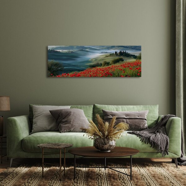Quadro su tela – Paesaggio con valle nebbiosa