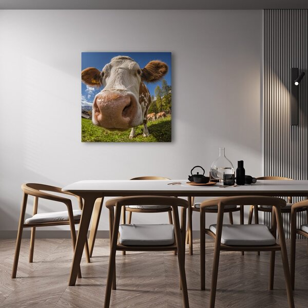 Quadro su tela – Vista della mucca al pascolo