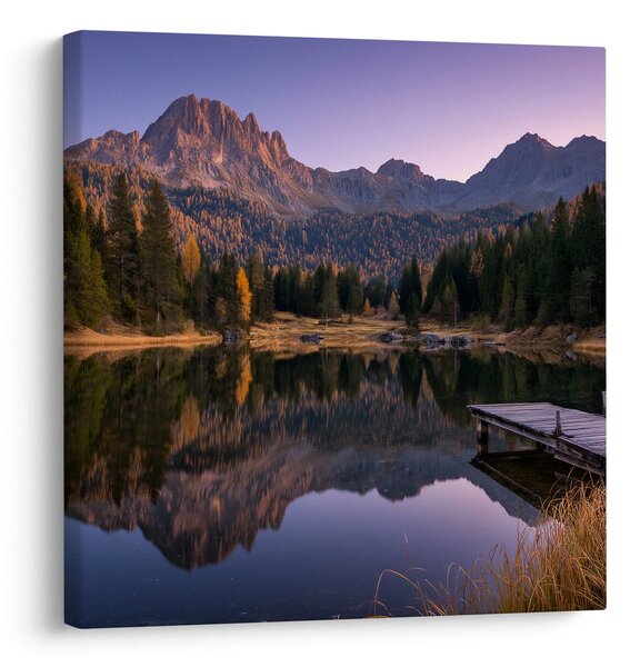 Quadro su tela – Riflesso delle montagne nel lago
