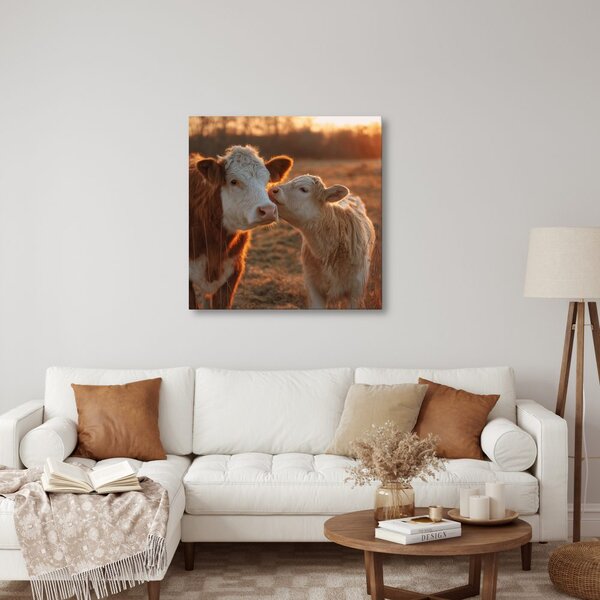 Quadro su tela – Mucche nella luce del crepuscolo