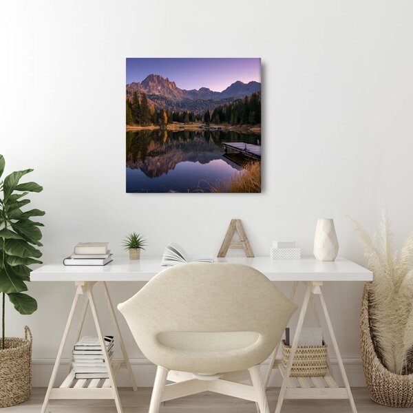 Quadro su tela – Riflesso delle montagne nel lago