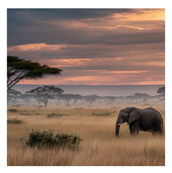 Quadro su tela – Paesaggio africano con acacia