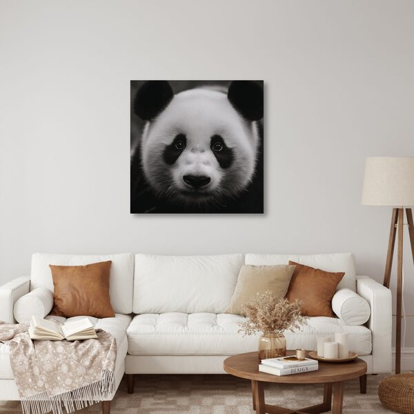 Quadro su tela – Panda su sfondo nero