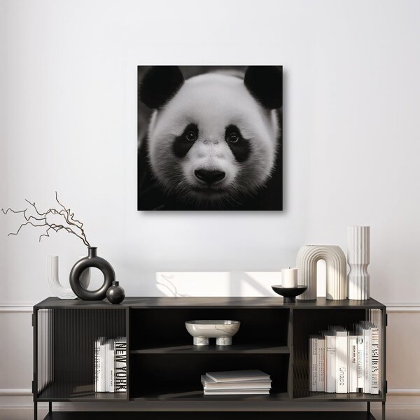 Quadro su tela – Panda su sfondo nero