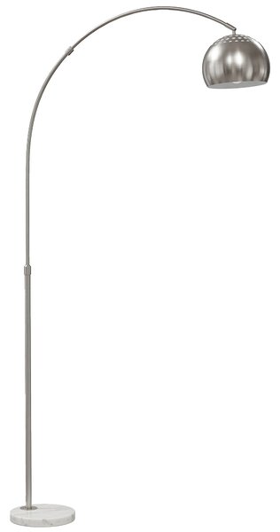 HOMCOM Lampada da terra ad arco con base in marmo 167 cm, argento | Aosom Italy