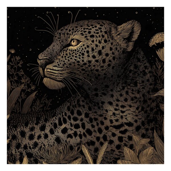 Quadro su tela – Sguardo misterioso del leopardo