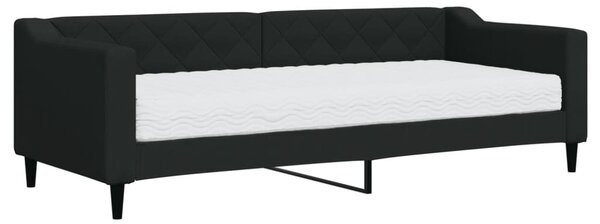 VidaXL Divano letto con materasso Nero 80x200 cm Tessuto