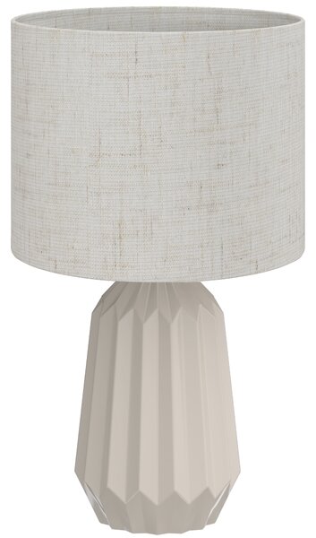 HOMCOM Lampada da tavolo con paralume in lino e interruttore, beige | Aosom Italy