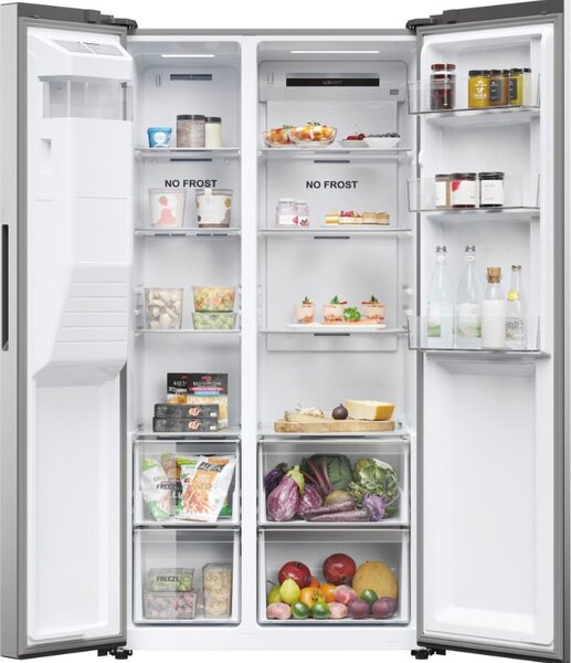 Haier Frigorifero Americano Side by Side Capacit 515 Litri Classe energetica E No Frost colore Inox Platino - SBS 90 Serie 3 HSR3918EIMP