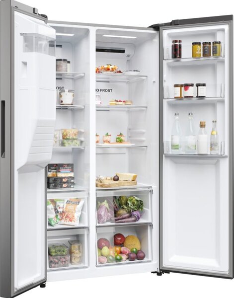 Haier Frigorifero Americano Side by Side Capacit 515 Litri Classe energetica E No Frost colore Inox Platino - SBS 90 Serie 3 HSR3918EIMP