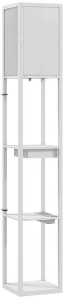 HOMCOM Lampada da terra con 3 ripiani, porte USB e interruttore a pedale, bianco | Aosom Italy