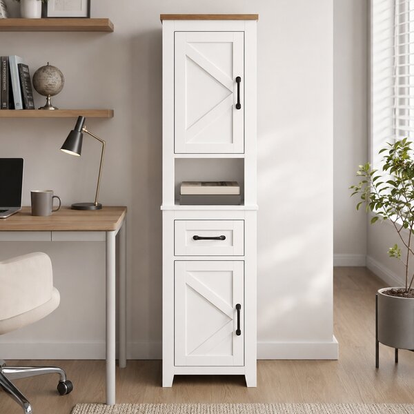 HOMCOM Armadio bagno alto e stretto con cassetto e ripiani regolabili, bianco | Aosom Italy