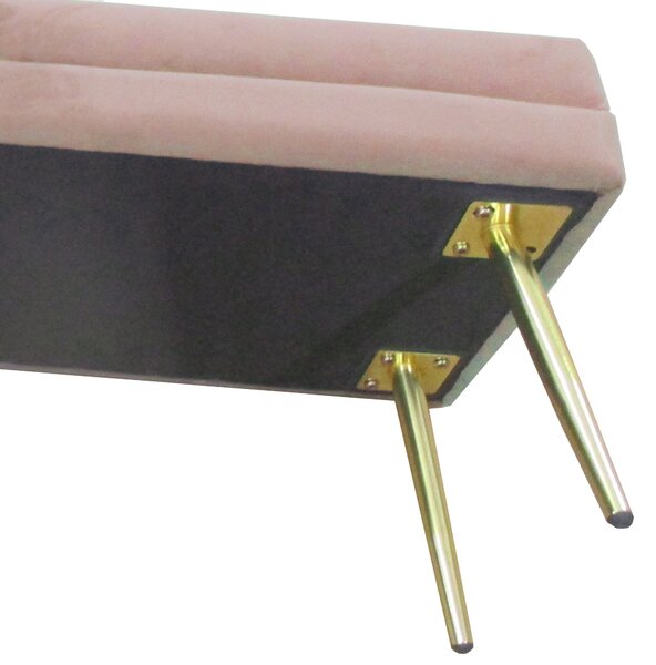 HOMCOM Panca imbottita contenitore con struttura in acciaio, 100x37,5x42 cm, rosa | Aosom Italy