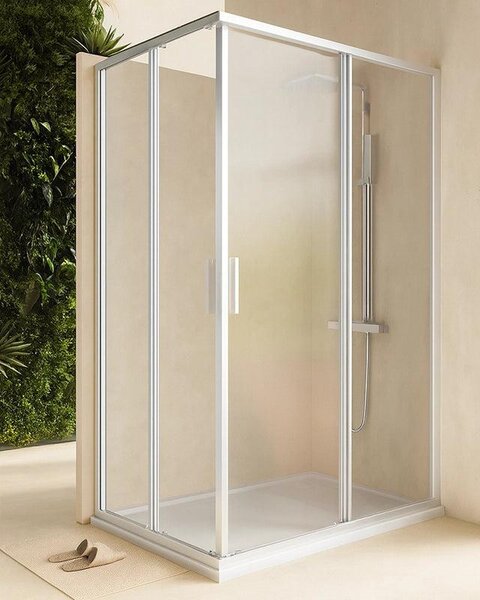 Box doccia 70x120 Rio doppio scorrevole vetro 6 mm trasparente H 195 cromo