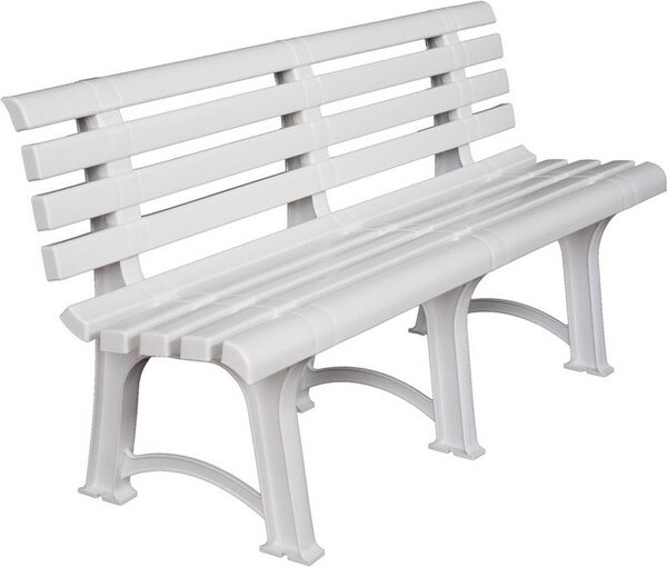 ARETA OUTLET - Panchina da Giardino in Polipropilene Dimensioni 149x51x73 cm colore Bianco - Atena