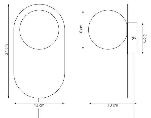 Applique da Parete VIVA WL1 G9 con Spina Elettrica e Interruttore