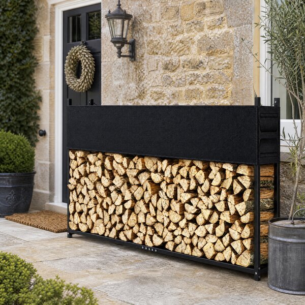 Outsunny Portalegna in acciaio con copertura Oxford 600D, portata 500 kg, 202x25x113 cm, nero | Aosom Italy