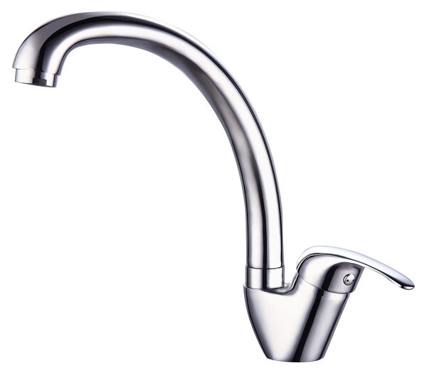 Miscelatore per lavabo con aeratore, maniglia in metallo, altezza 240 mm, finitura cromata