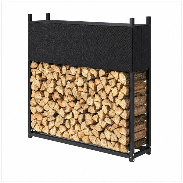 Outsunny Portalegna in acciaio zincato con copertura Oxford 600D, portata 250 kg, nero | Aosom Italy