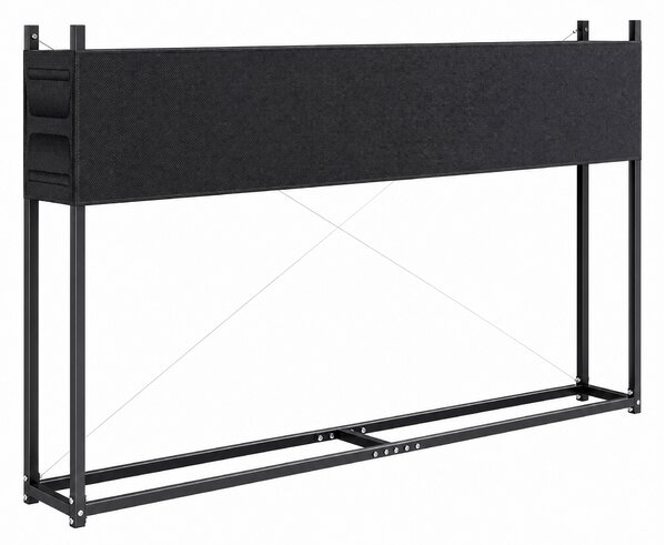 Outsunny Portalegna in acciaio con copertura Oxford 600D, portata 500 kg, 202x25x113 cm, nero | Aosom Italy
