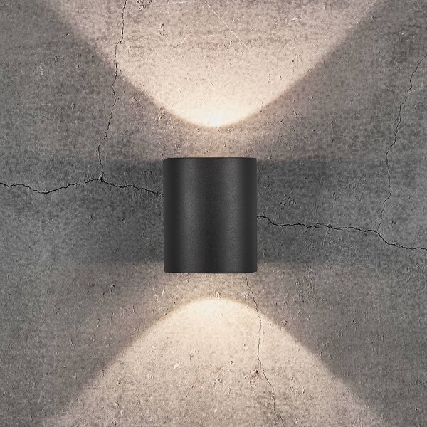 Nordlux Applique da esterni a LED Canto 2, Nero, Alluminio, Moderno, Applique LED da esterni